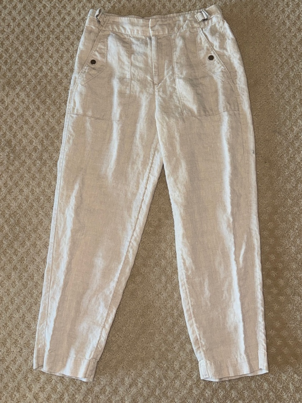 Athleta Beige Neutral  Linen Waist Pants